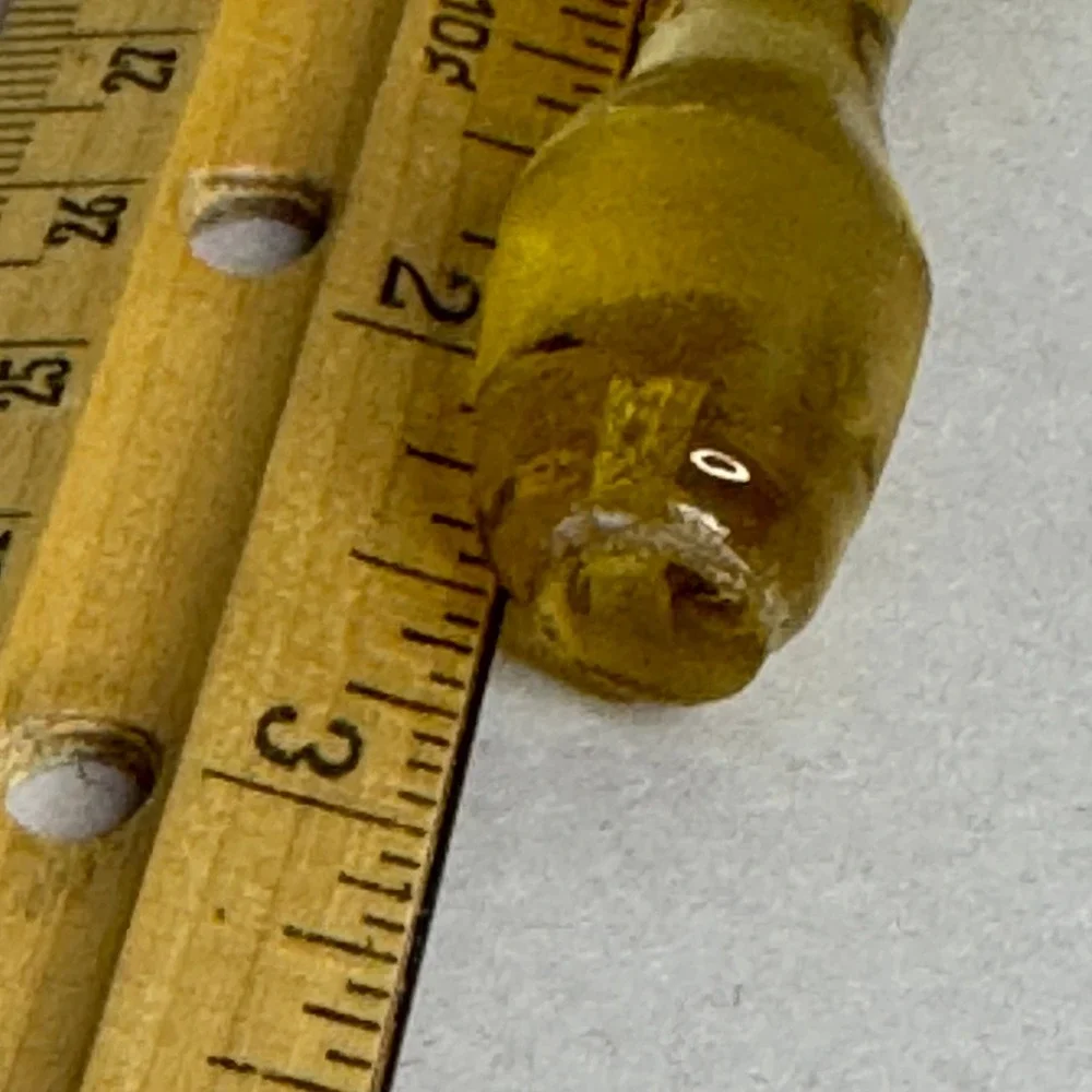 Vintage Amber Yellow Blown Glass Bottle Stopper Replacement Round Top 2.5 Inch